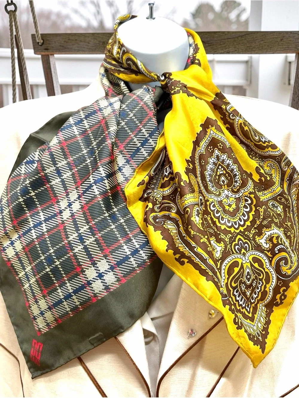 (2) Silk Scarf /Bandana 23